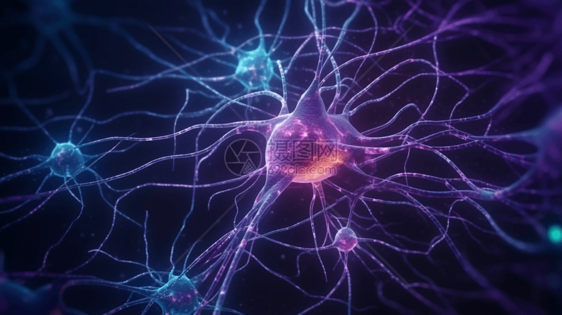 3D具有抗体的神经细胞图片