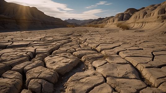 一片荒芜干旱的土地河床图片