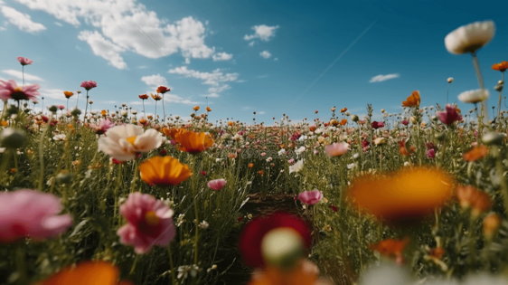 写实风花田图片