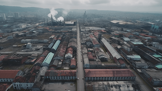 工厂房工业园区鸟瞰图背景