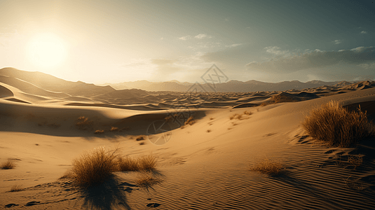 沙尘爆荒漠沙丘背景