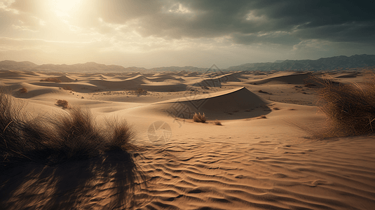 沙尘爆沙漠沙丘特写背景