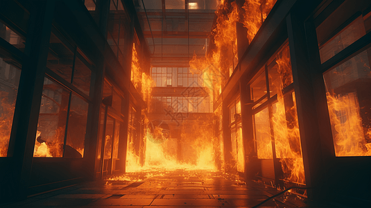 工厂火灾现场背景图片