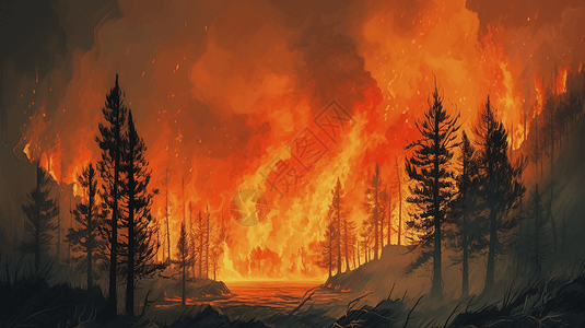 吞噬森林的大火图片