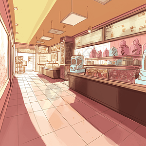 甜品店草图图片