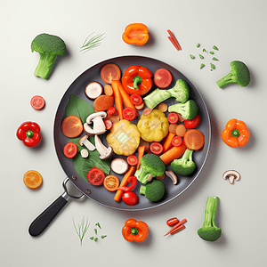 烤蔬菜食材展示3d图片