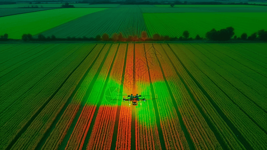 无人机通过使用多光谱成像监视农田背景图片
