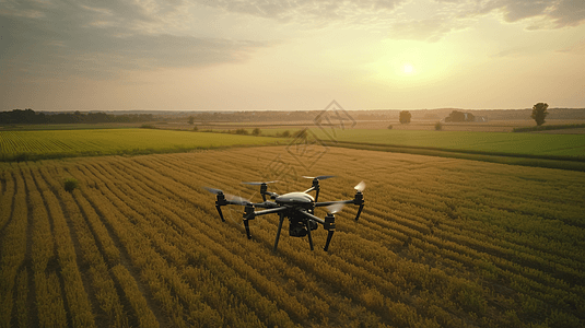 无人机通过使用多光谱成像监视农田情况背景图片