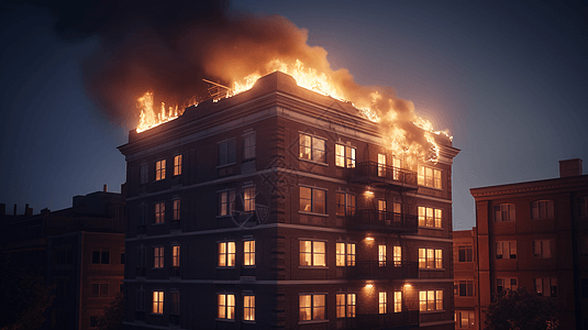 燃烧建筑大楼背景图片