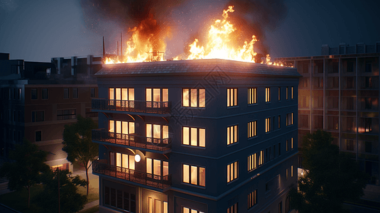 着火的大楼背景图片