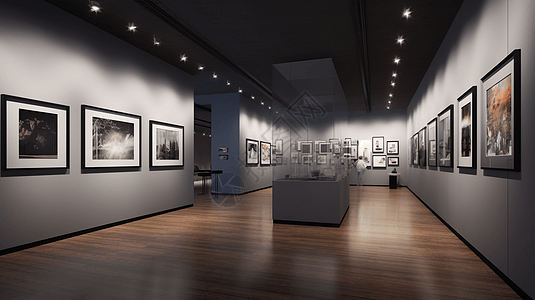虚拟现实艺术画廊视角 艺术作品和展览图片