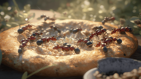 入侵野餐的蚁群图片