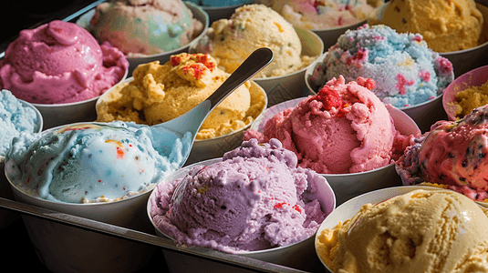 各种口味的冰淇淋图片