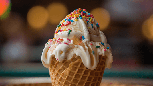 糖针冰淇淋蛋筒背景