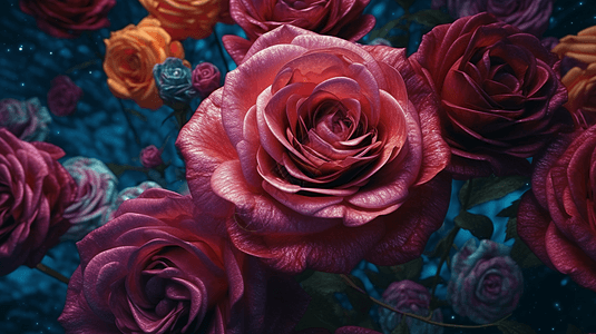 玫瑰纯背景超现实图片