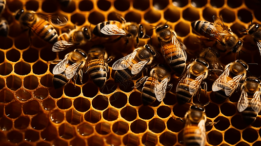 堆在一起的蜜蜂图片