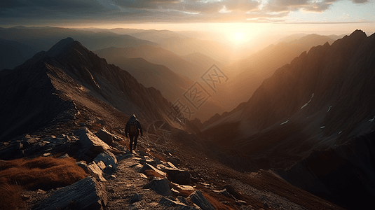 极限运动登山者爬山背景