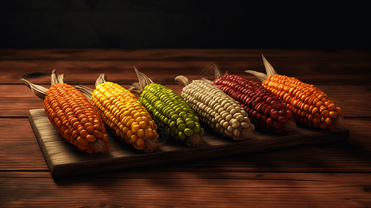 各种颜色的玉米棒图片