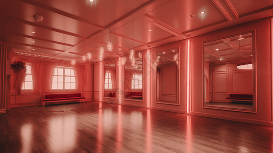 粉色的舞蹈室图片