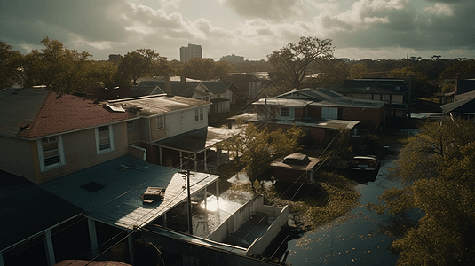 飓风后的社区背景图片