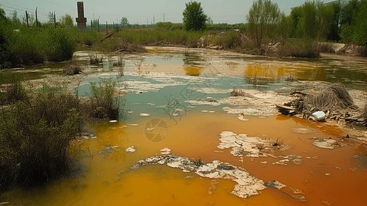 重金属和化学物质的水污染图片