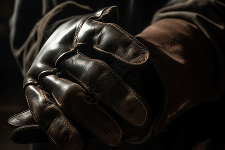 电焊工人的电焊防护手套背景图片