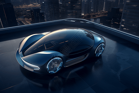 未来科技的浮动汽车图片