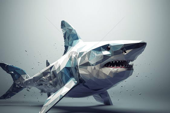 几何3d鲨鱼图形图片