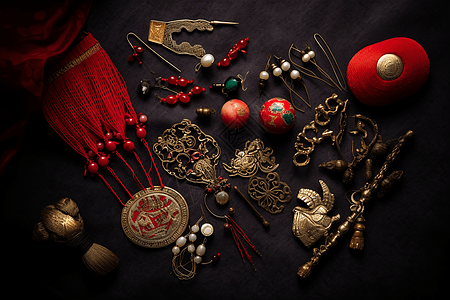 中国古代女性婚礼饰品展示图片
