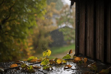 雨后潮湿的台阶图片