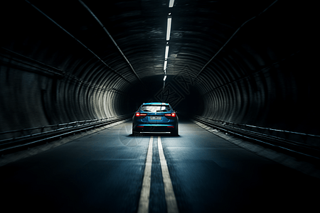 自动驾驶汽车隧道场景背景图片