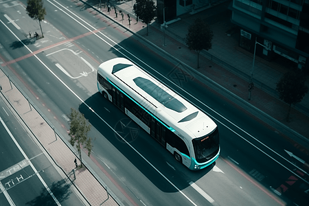 3D未来无人驾驶共用交通渲染图高清图片