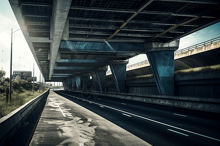 3D公路高速公路立交桥渲染图背景