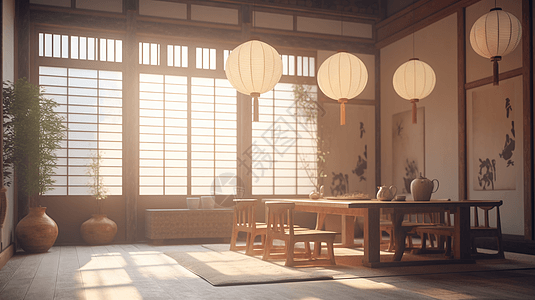 采光中式禅意茶室设计图片