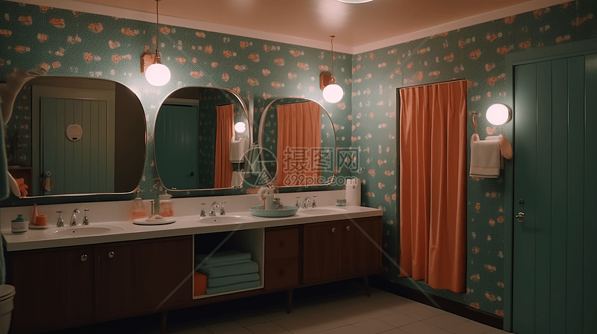 复古浴室图片