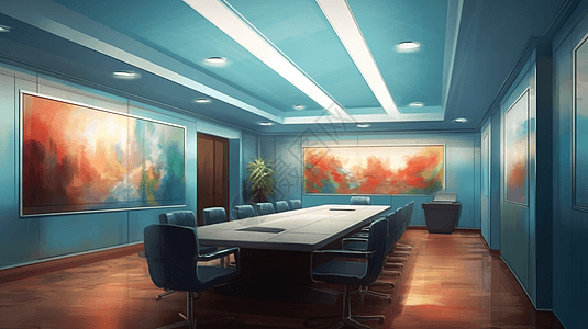 现代化公司会议室图片
