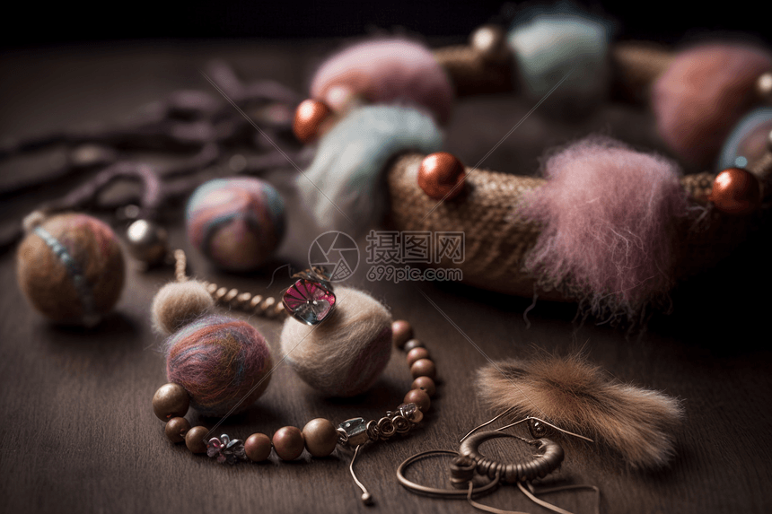 针毡羊毛珠宝和配饰图片