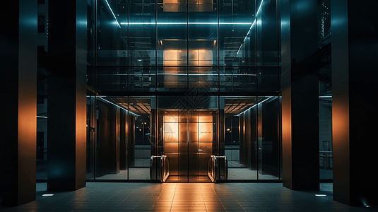 电梯玻璃立面和现代设计图片