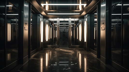 电梯内部电梯镜子高清图片