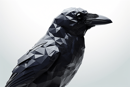 几何构图黑色的乌鸦图片
