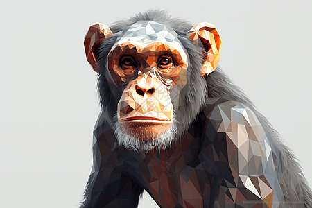 几何图案黑猩猩背景图片