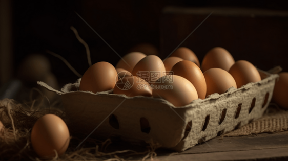 农场新鲜鸡蛋特写图片
