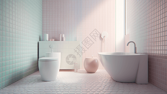 清新色彩浴室图片