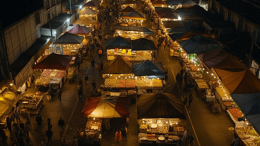 诱人美食街夜市图片