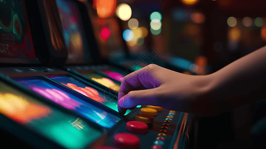 彩色刷新按钮街机游戏上的彩色按钮背景