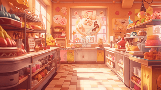 甜点店插图图片