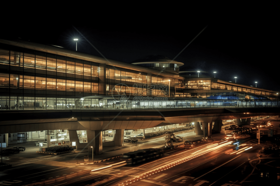 机场航站楼夜间景象图片