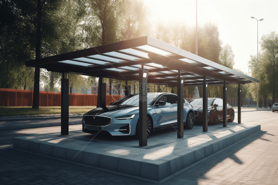 太阳能汽车充电站图片