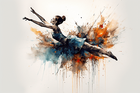 跳舞者的抽象插画图片