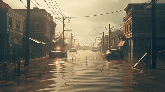 淹没的街道图片